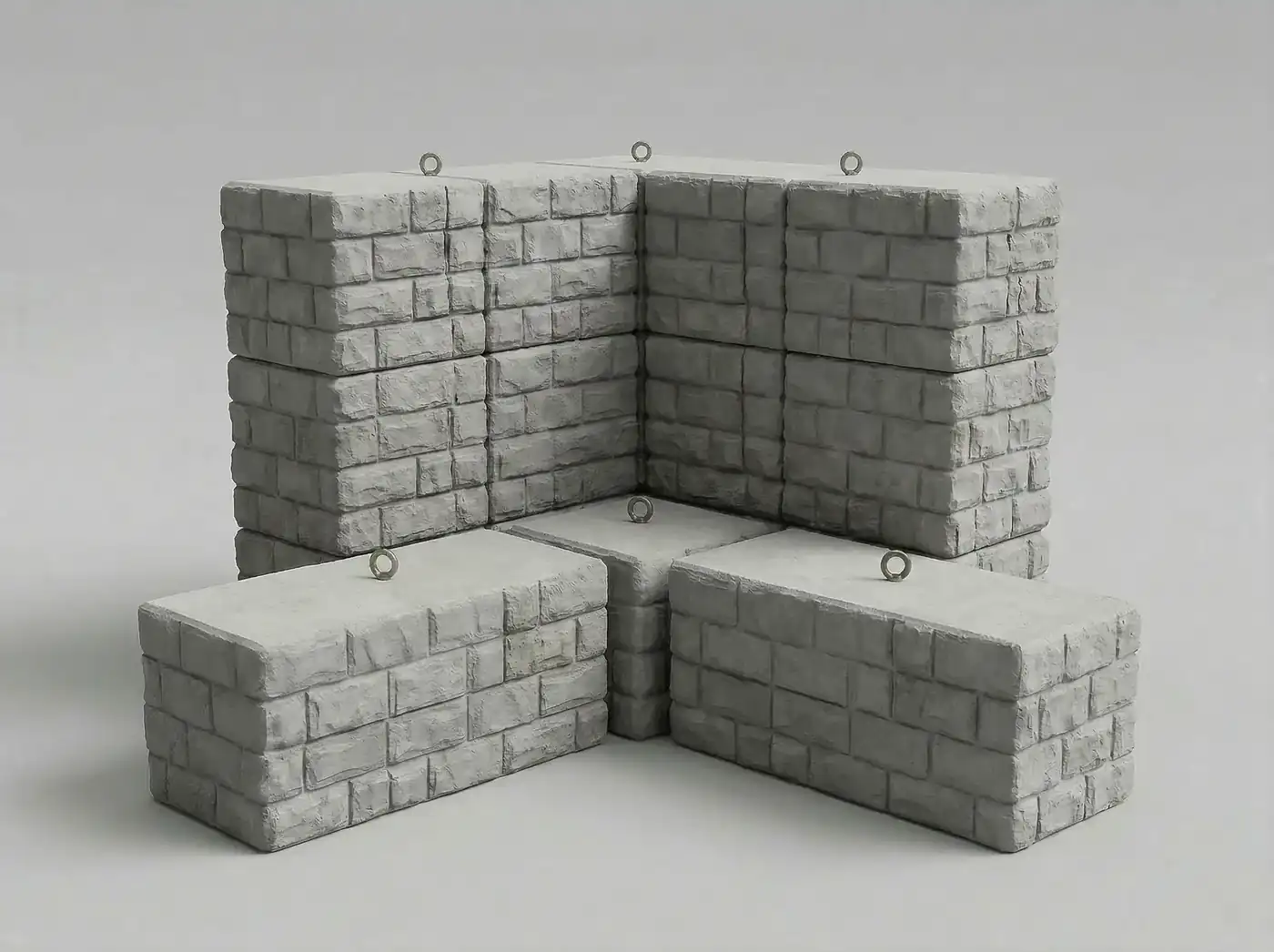Stone Face Flat Top Block — decorative stone-style textured finish on flat top precast block